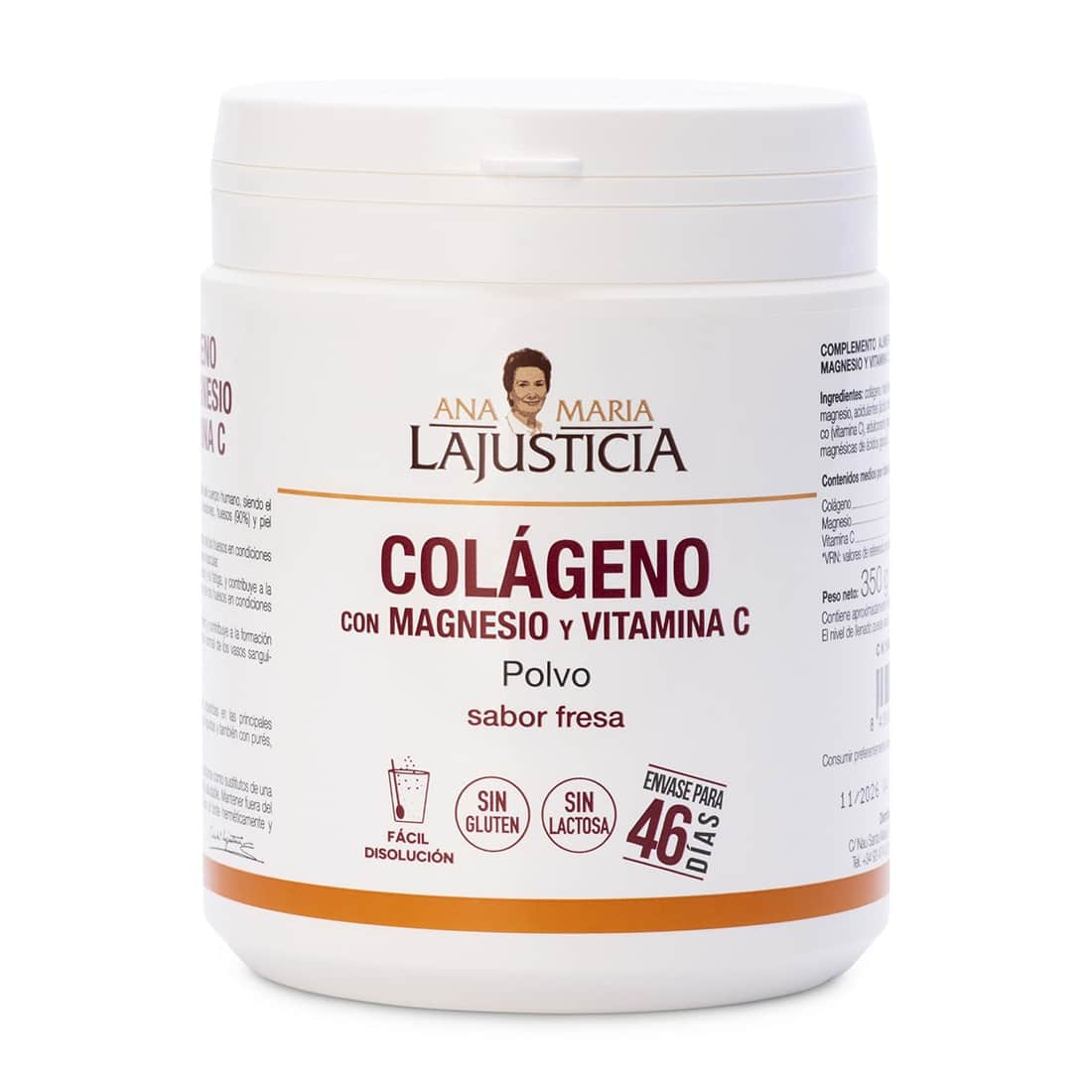 Ana María Lajusticia Colágeno con magnesio + vitamina C sabor fresa 350g