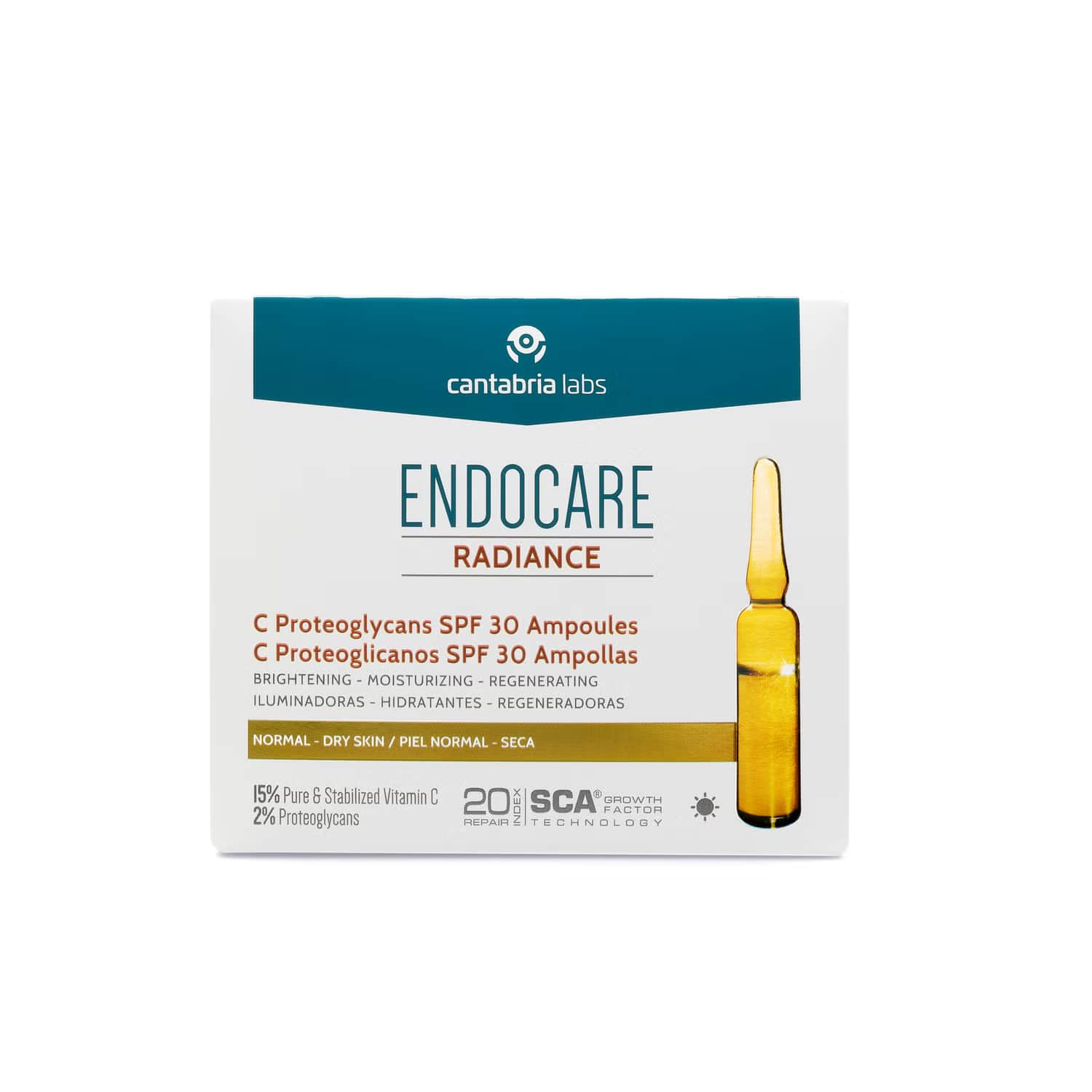Endocare Radiance C Proteoglicanos FPS 30 30 ampollas
