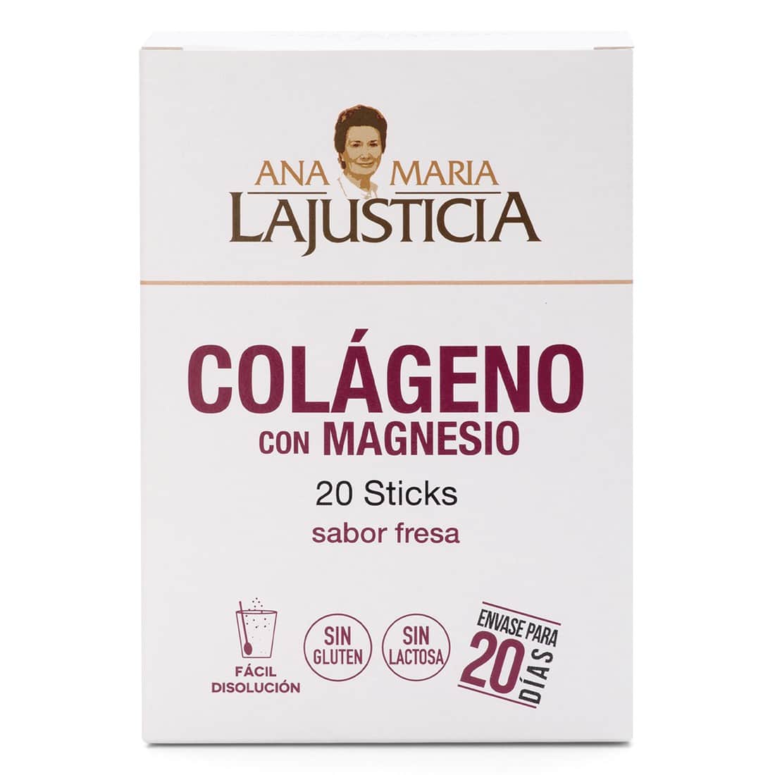 Ana María Lajusticia Colágeno con magnesio sabor fresa 20 sticks