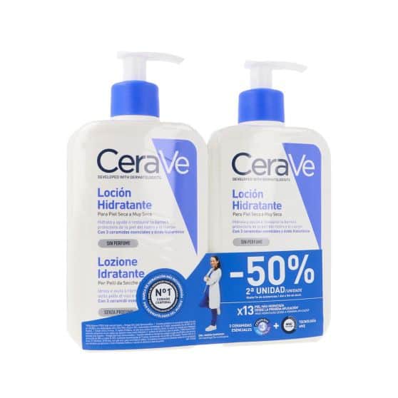Cerave Loción corporal hidratación 24 horas duplo