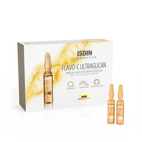 Isdin Flavo-C Ultraglican 30 ampollas 2ml | Suero Vitamina C Luminosidad