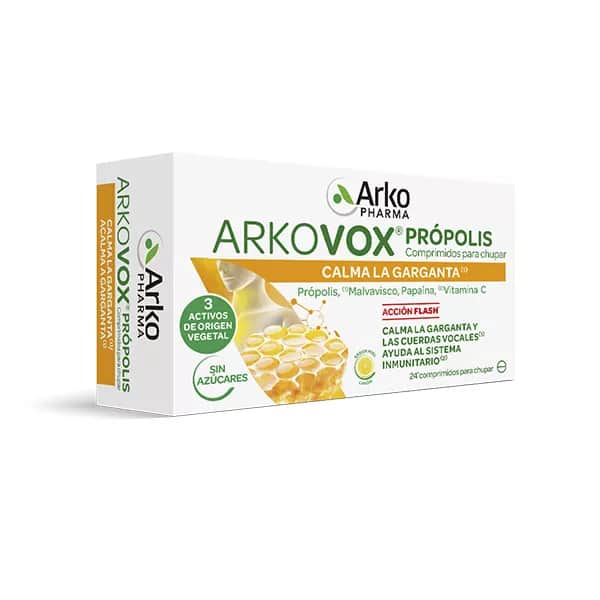 Arkopharma Arkovox propólis + vitamina C sabor miel y limón 20 comprimidos