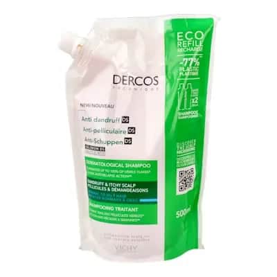Dercos Ecorefill Caspa Grasa 500ml Refill - Champú Anticaspa